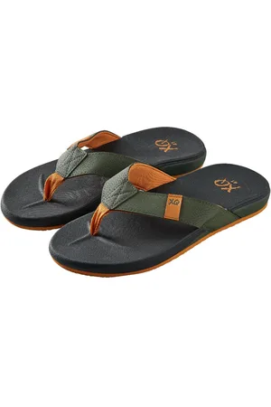 XQ Heren teenslippers ergonomisch zwart/groen