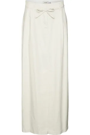 VERO MODA Vmflorence hw long linen skirt beige