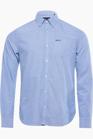 Superdry Organic cotton long sleeve oxfort shirt licht