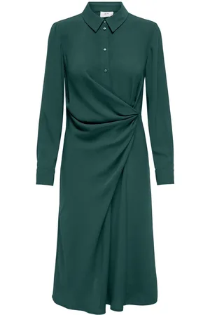 JACQUELINE DE YONG Jdyrizz ls wrap shirt dress wvn ex esmerald