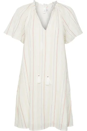 VERO MODA Vmkaya ss v-neck short dress wvn b zand dessin