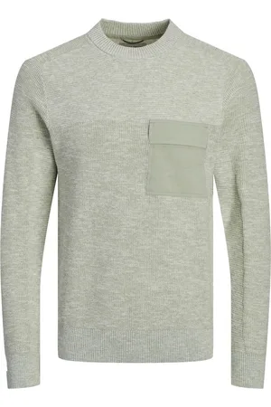 JACK & JONES Jcodigital linen knit crew neck zand