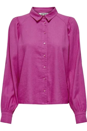 ONLY Onlcaro ls linen bl puff shirt cc fuchsia