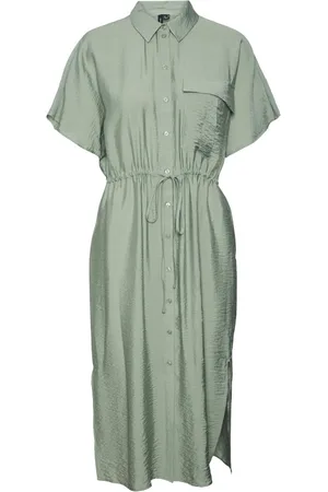 VERO MODA Vmiris ss shirt calf dress wvn ga olijf