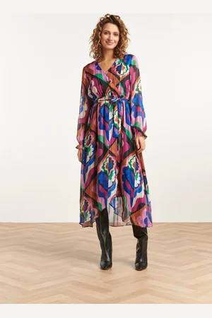 Smashed Lemon 23549 rijke wrap maxi jurk |