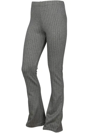 KIEstone Meisjes flair broek flair antraciet krijtstreep