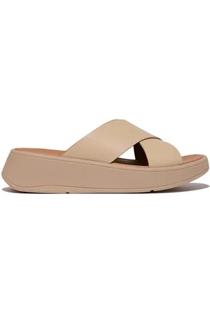 FitFlop F-mode leather flatform cross slides