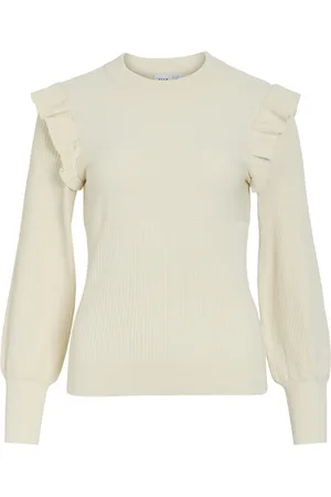 VILA Vineira o-neck ls knit top off-white