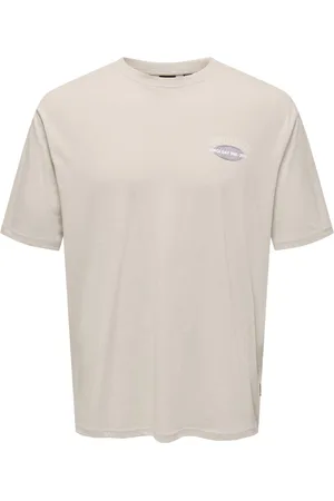 Only & Sons Onskeane rlx ss print tee noos beige
