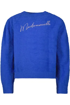 Like Flo Meisjes trui gebreid lurex & embroidery dunya kobalt