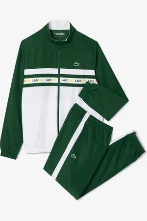 Lacoste Trainingspak tracksuit s24 white groen