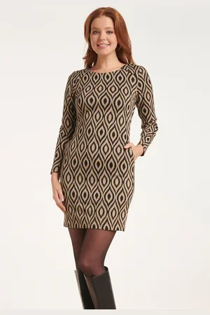Smashed Lemon 24562 korte strakke jurk met geometrische print |