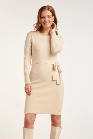 Smashed Lemon 24622 gebreide jurk met ronde hals |