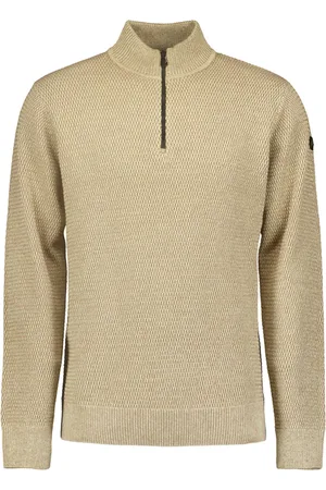 No Excess Pullover half zipper 2 coloured mel cement