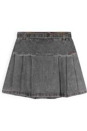 NoBell Meisjes jeans plooirok met riem nimmy