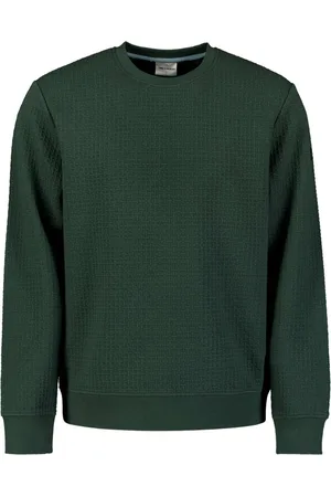 No Excess Sweater crewneck double layer jacqu dark green