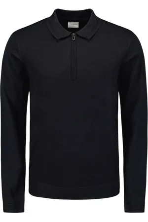 No Excess Pullover polo half zip black