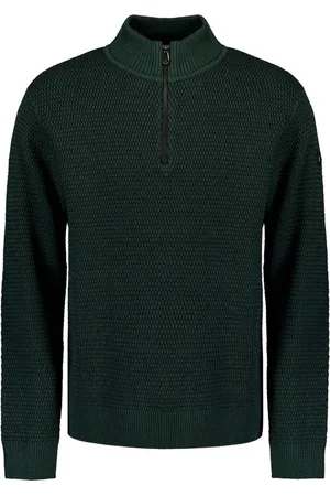 No Excess Pullover half zipper 2 coloured mel dark green