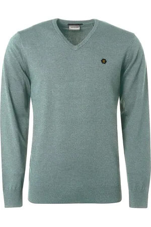 No Excess Pullover v-neck 2 coloured melange cloud