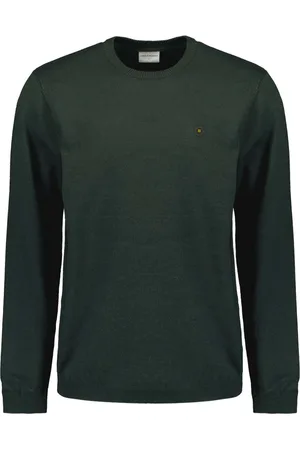 No Excess Pullover crewneck 2 coloured melang dark green