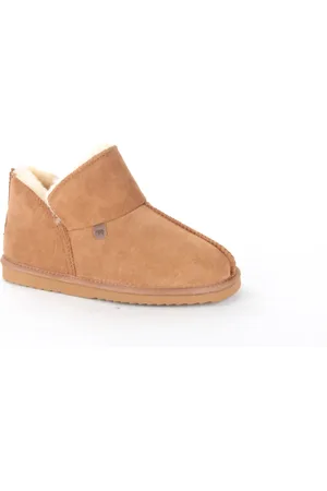 Warmbat Willow cognac dames pantoffel (gesloten hiel)