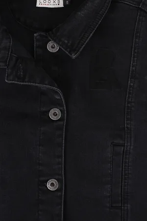 LOOXS Revolution Black denim gilet voor meisjes in de kleur