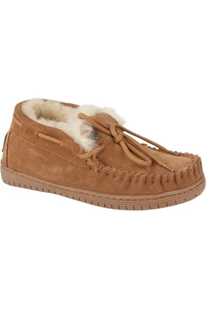 Warmbat Bunya suede cognac dames pantoffel (gesloten hiel)