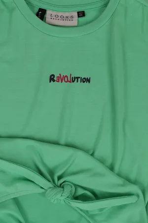 LOOXS Revolution Viscose knoop t-shirt green voor meisjes in de kleur