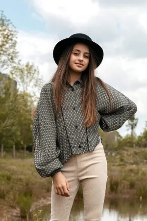 LOOXS Revolution Blouse viscose vleermuismouw voor meisjes in de kleur