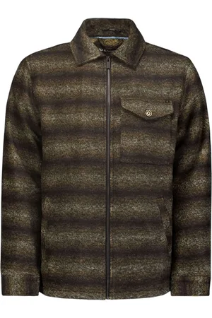 No Excess Overshirt zipper closure stripe jac