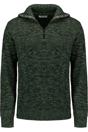 No Excess Pullover half zipper high neck 3 co dark green