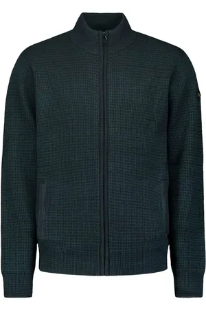 No Excess Cardigan 3 coloured jacquard dark green