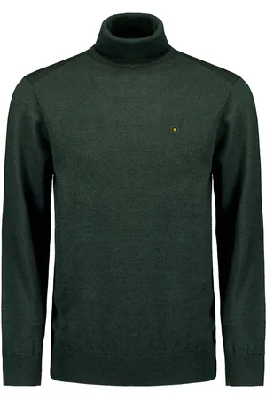 No Excess Pullover rollneck 2 coloured melang dark green
