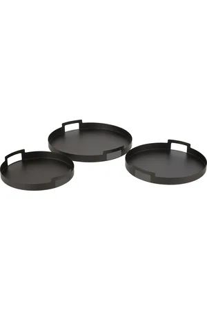 J-line Set van 3 plateau rond metaal 45x45x6.5cm