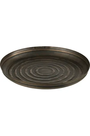 J-line Plateau rond klassiek ijzer small 40.5x40.5x5cm