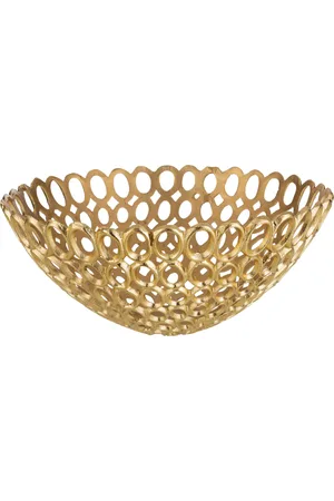 J-line Schaal rond ringen aluminium medium 43x43x18cm