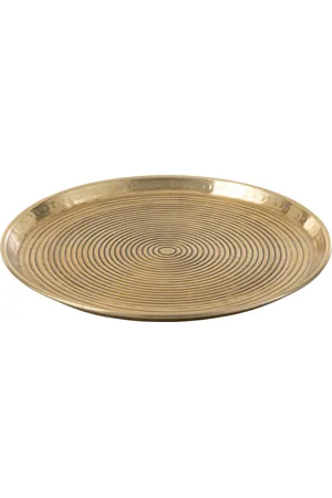 J-line Plateau rond ringen aluminium medium 45cm 44.5x44.5x2.5cm