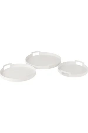 J-line Set van 3 plateau rond metaal 45x45x6.5cm