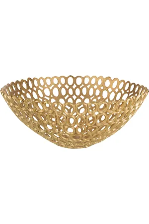 J-line Schaal rond ringen aluminium large 50x50x20cm