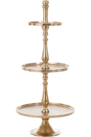 J-line Plateau 3 niveaus rond aluminium goud 42x42x94cm