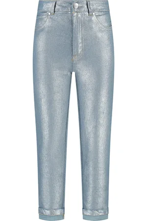 MAYCE Winter jeans broek meisjes boyfriend fit, licht denim