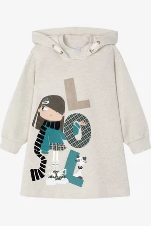 Mayoral Meisjes jurk hoodie stone