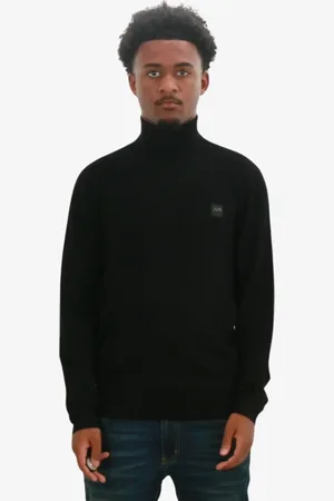 Antony Morato Sweater slim fit in viscosa blend yarn with metal logo rubber pa