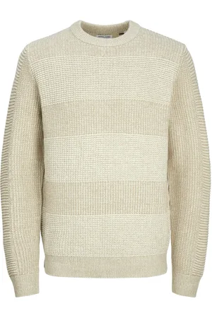 JACK & JONES Jjhugo knit crew neck zand