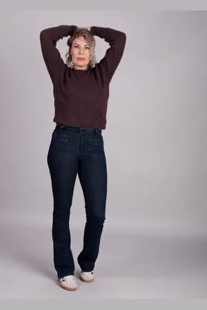 Homage to Denim Donker flared jeans zakken jane