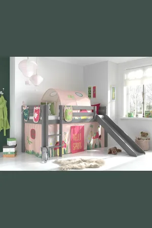LUCEVI Pino halfhoogslaper h115cm met glijbaan 90 x 200 cm spring