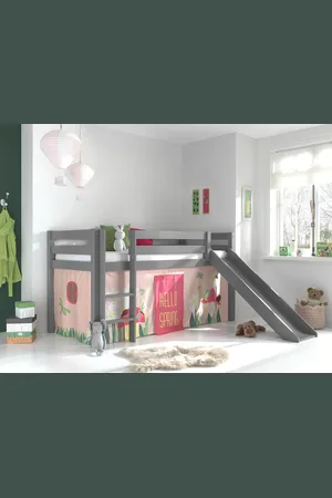 LUCEVI Pino halfhoogslaper h115cm met glijbaan 90 x 200 cm spring