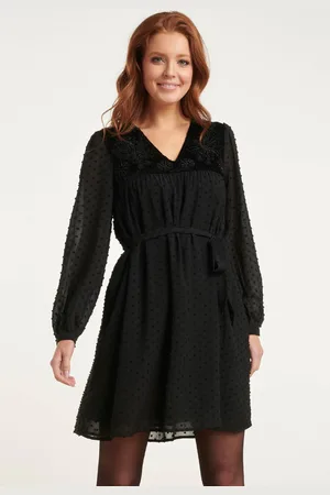 Smashed Lemon 24807 e elegante gestippeld chiffon jurk |