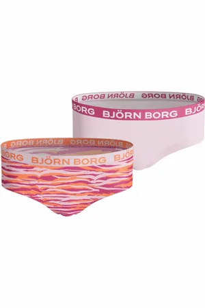 Björn Borg Meisjes hipster 2-pack – roze & zebra – stretch katoen