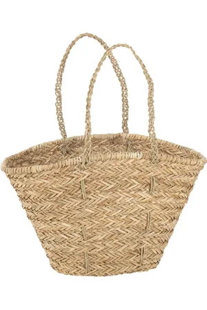 J-line Strandtas lange handvatten jute 48x30x55cm